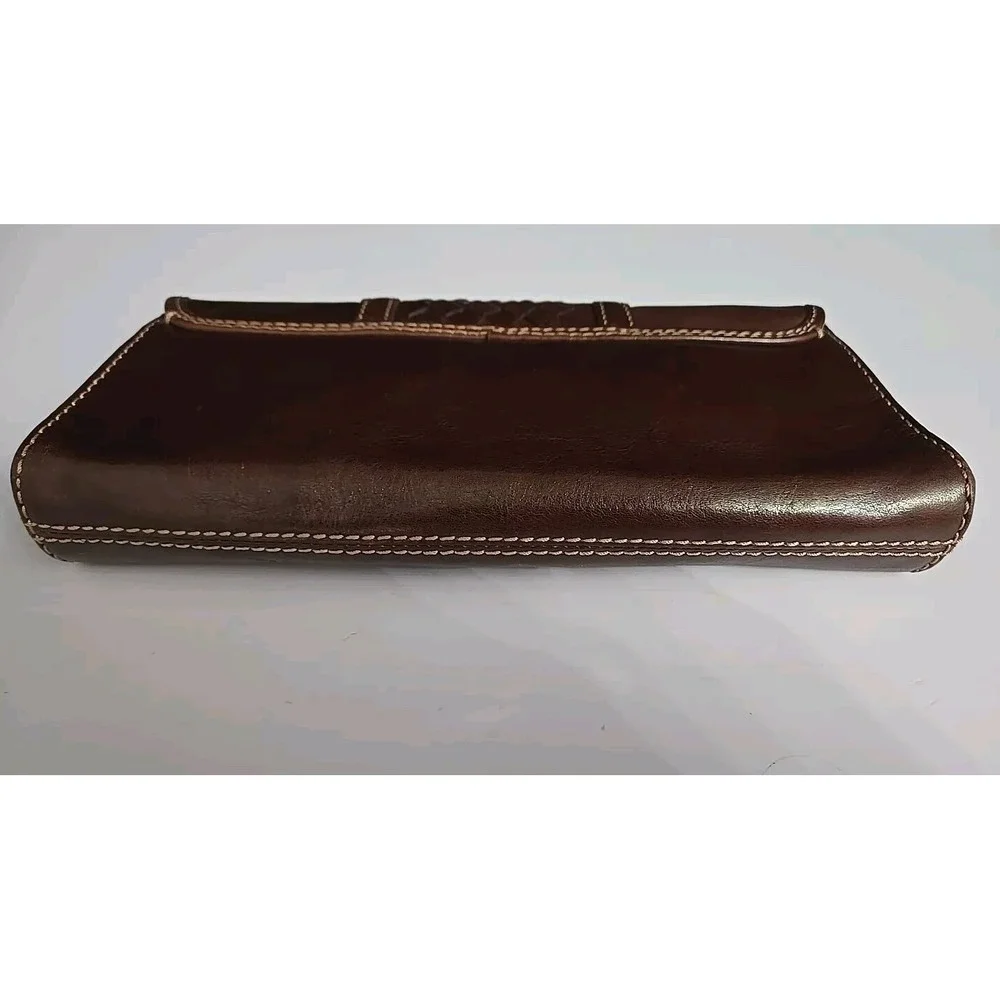 Elliott Lucca Brown Leather Clutch Shoulder Bag (No‎ Strap)